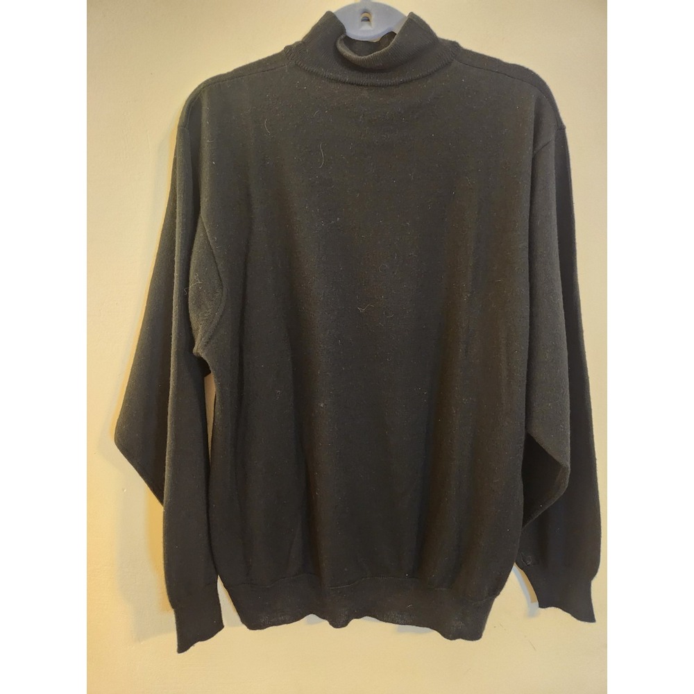 Mens Sweater‎ XL Black Merino Wool Blend CHOIX DES SPORTIFS Paris Milan NY VTG